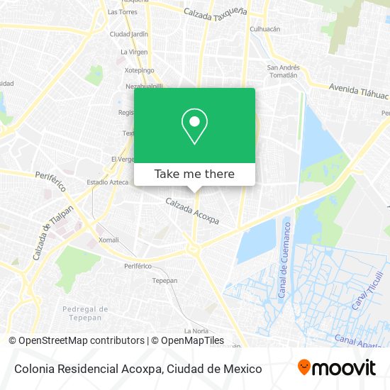 Colonia Residencial Acoxpa map