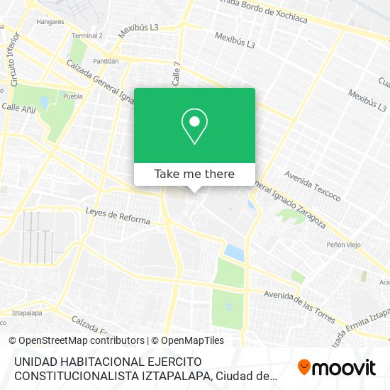 UNIDAD HABITACIONAL EJERCITO CONSTITUCIONALISTA  IZTAPALAPA map