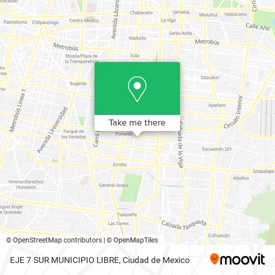 Mapa de EJE 7 SUR MUNICIPIO LIBRE