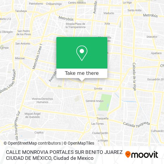 CALLE MONROVIA  PORTALES SUR  BENITO JUAREZ  CIUDAD DE MÉXICO map