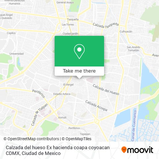 Calzada del hueso   Ex hacienda coapa coyoacan CDMX map