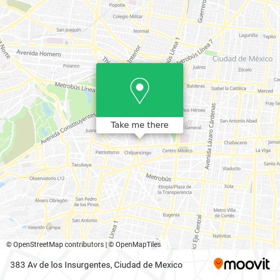 383 Av  de los Insurgentes map