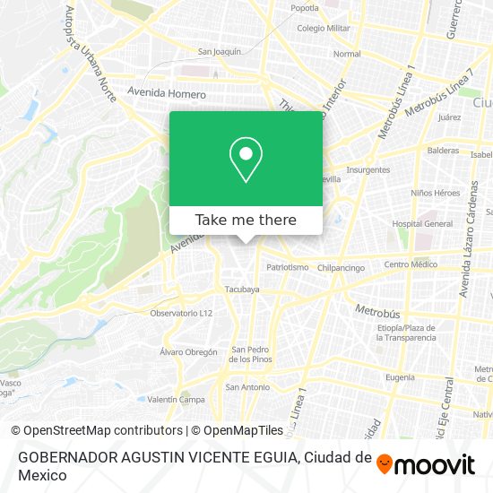 GOBERNADOR AGUSTIN VICENTE EGUIA map