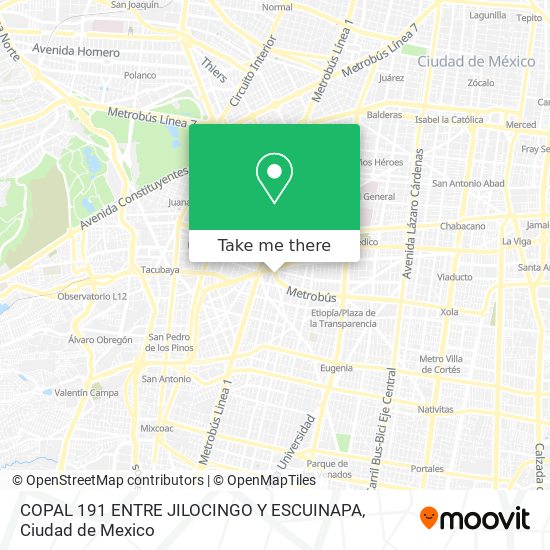 COPAL 191  ENTRE JILOCINGO Y ESCUINAPA map