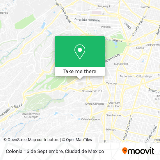 Mapa de Colonia 16 de Septiembre
