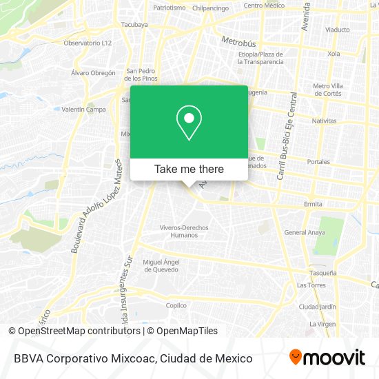 Mapa de BBVA Corporativo Mixcoac