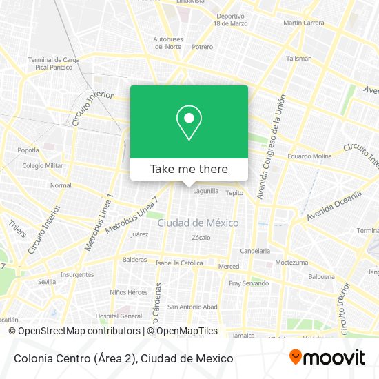Colonia Centro (Área 2) map