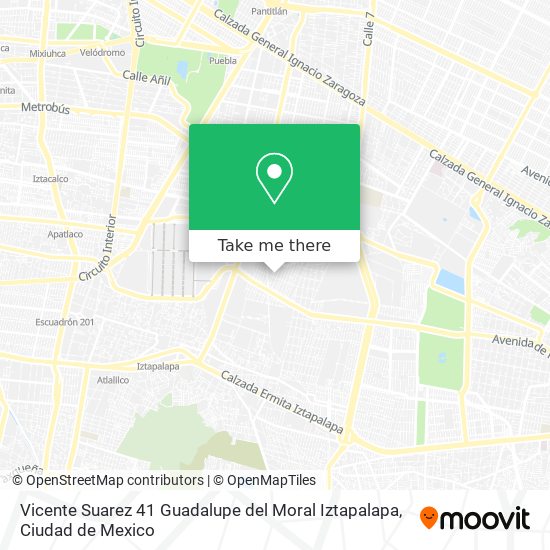 Mapa de Vicente Suarez 41   Guadalupe del Moral  Iztapalapa