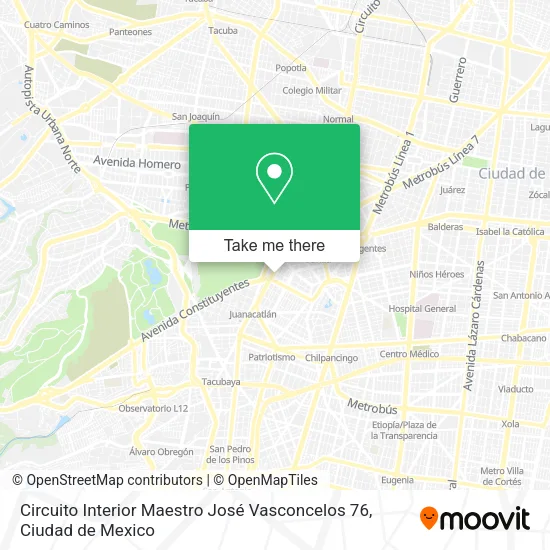 Circuito Interior  Maestro José Vasconcelos  76 map
