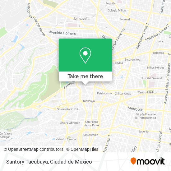Santory Tacubaya map