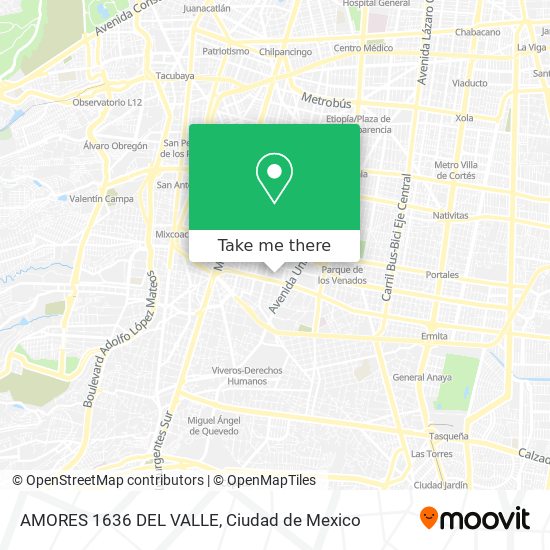 Mapa de AMORES 1636 DEL VALLE