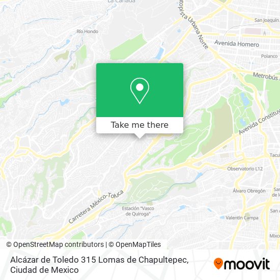 Alcázar de Toledo 315  Lomas de Chapultepec map