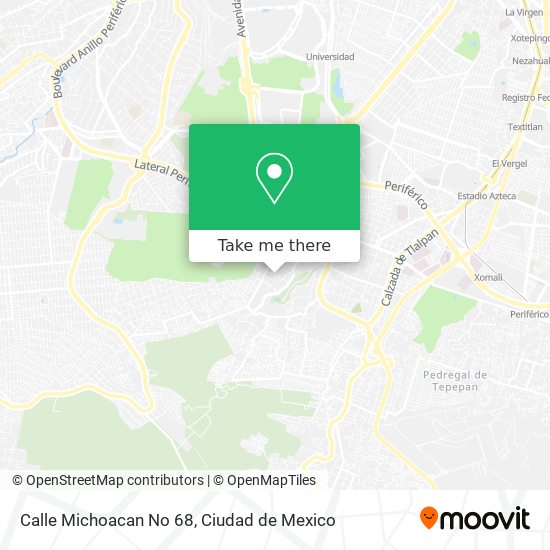 Mapa de Calle Michoacan No  68