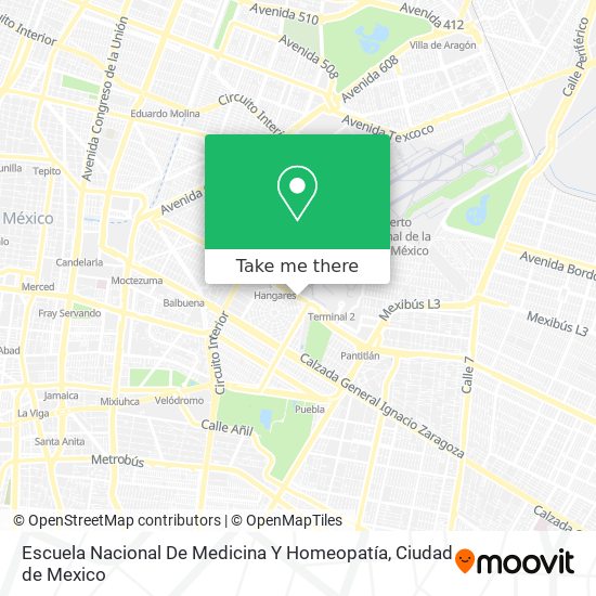 Mapa de Escuela Nacional De Medicina Y Homeopatía