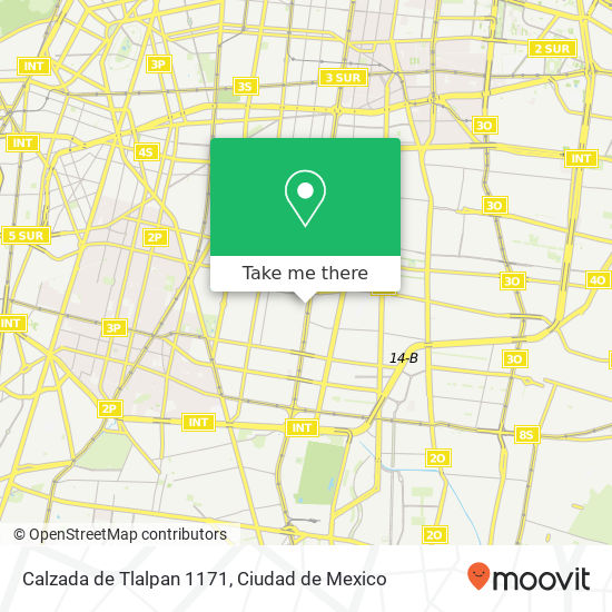 Mapa de Calzada de Tlalpan  1171