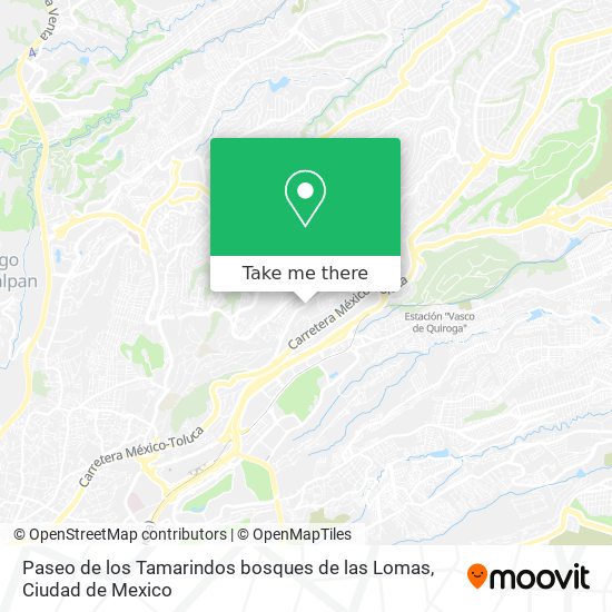 Paseo de los Tamarindos  bosques de las Lomas map