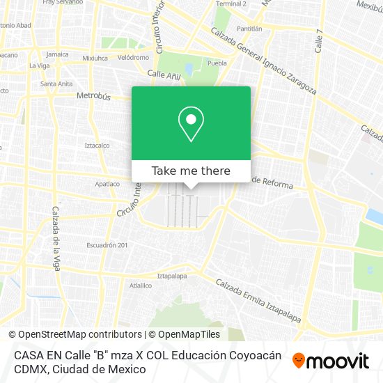 Mapa de CASA EN Calle "B"  mza  X  COL  Educación  Coyoacán   CDMX