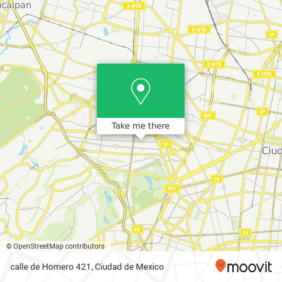 Mapa de calle de Homero 421