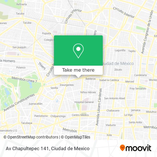Av  Chapultepec   141 map