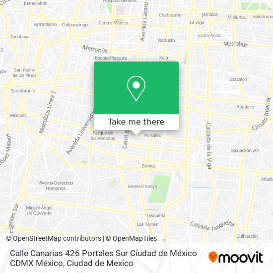 Calle Canarias 426  Portales Sur  Ciudad de México  CDMX  México map