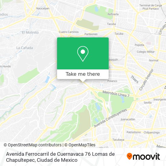 Mapa de Avenida Ferrocarril de Cuernavaca 76   Lomas de Chapultepec