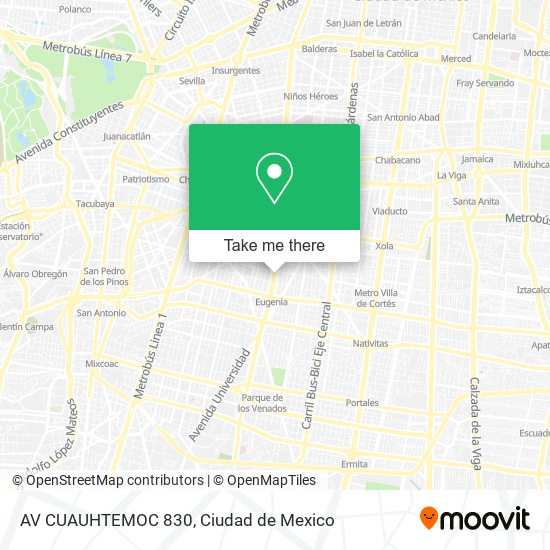 AV  CUAUHTEMOC 830 map