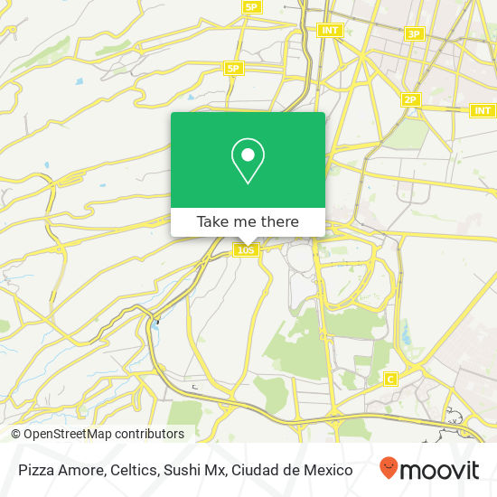 Pizza Amore, Celtics, Sushi Mx map