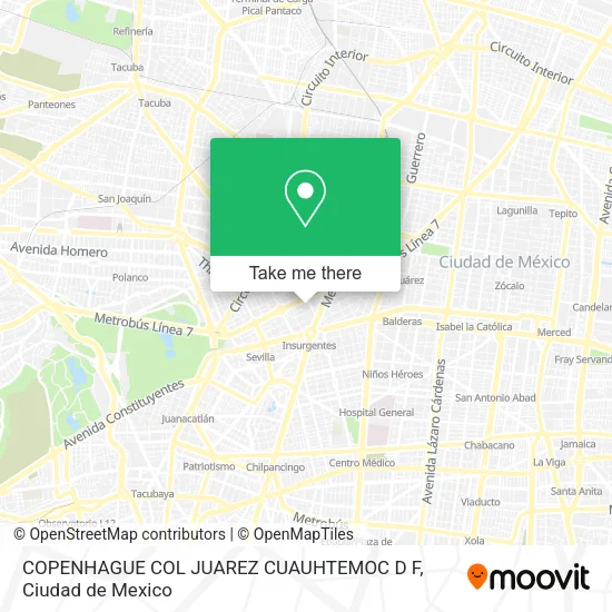 COPENHAGUE  COL  JUAREZ  CUAUHTEMOC  D F map