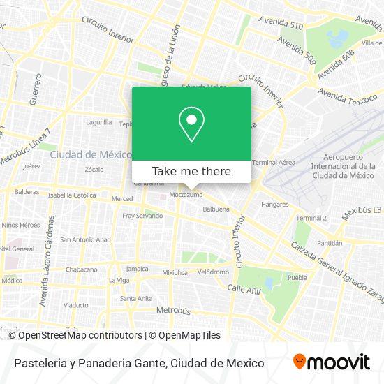 Mapa de Pasteleria y Panaderia Gante