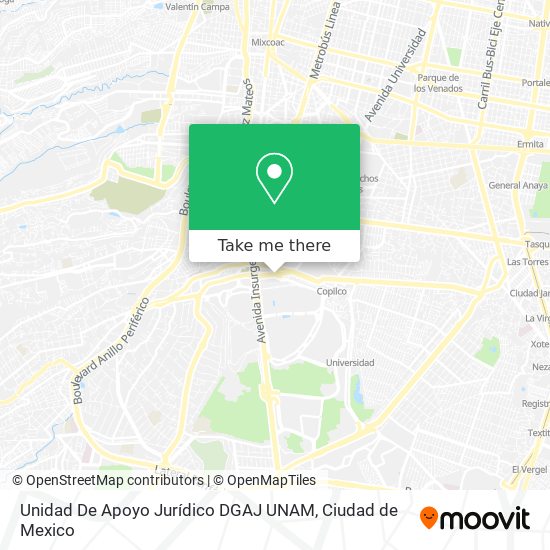 Mapa de Unidad De Apoyo Jurídico DGAJ UNAM
