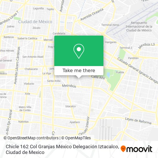 Chicle   162  Col  Granjas México  Delegación Iztacalco map