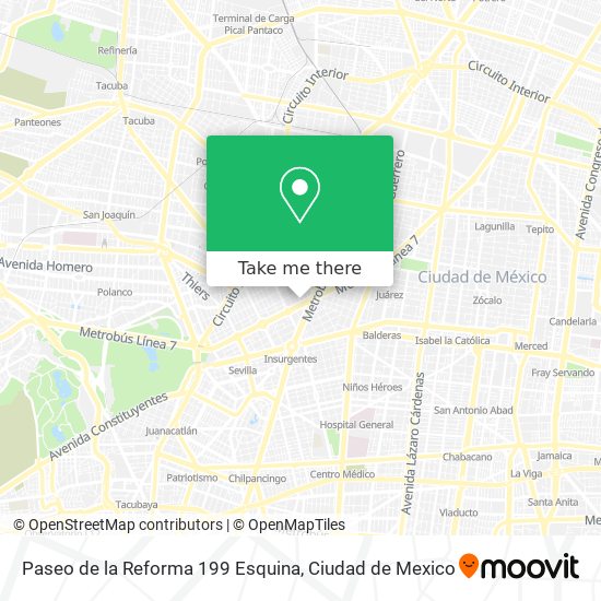 Mapa de Paseo de la Reforma 199 Esquina