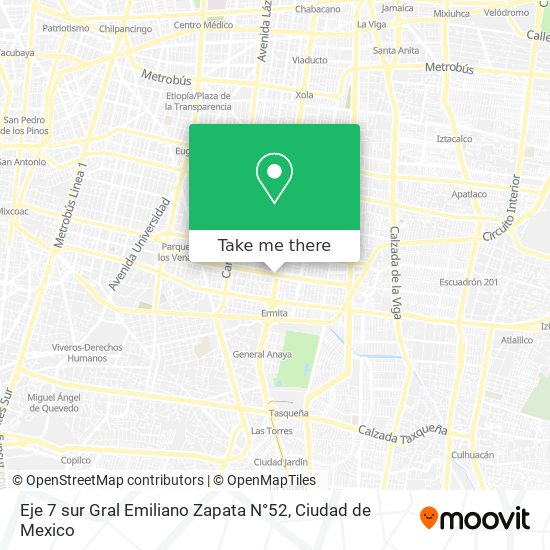 Eje 7 sur Gral  Emiliano Zapata N°52 map