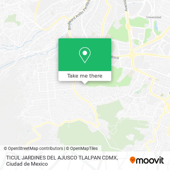 TICUL JARDINES DEL AJUSCO TLALPAN CDMX map