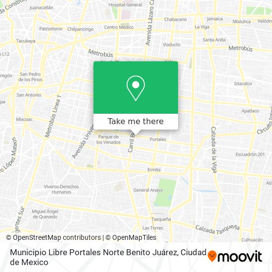 Mapa de Municipio Libre  Portales Norte  Benito Juárez