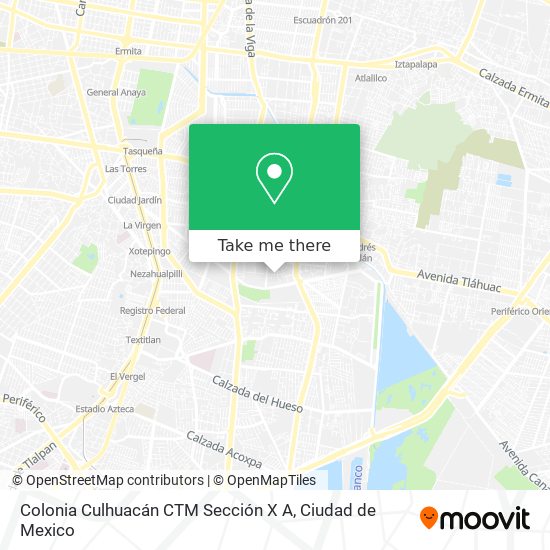 Colonia Culhuacán CTM Sección X A map