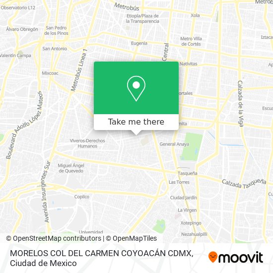 MORELOS  COL  DEL CARMEN  COYOACÁN  CDMX map