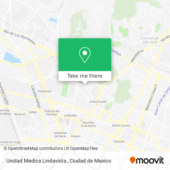 Unidad Medica Lindavista. map