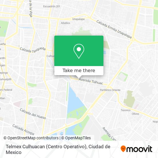 Mapa de Telmex Culhuacan (Centro Operativo)