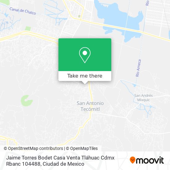Jaime Torres Bodet  Casa  Venta  Tláhuac  Cdmx  Rbanc 104488 map