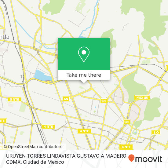 URUYEN TORRES LINDAVISTA GUSTAVO A MADERO CDMX map