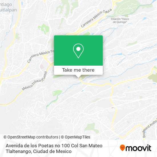 Avenida de los Poetas no  100  Col  San Mateo Tlaltenango map