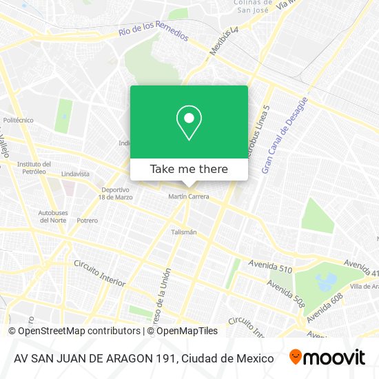 AV SAN JUAN DE ARAGON  191 map