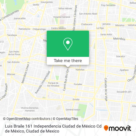 Luis Braile 161  Independencia  Ciudad de México  Cd  de México map