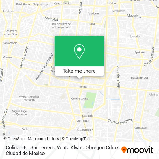 Colina DEL Sur  Terreno  Venta Alvaro Obregon  Cdmx map
