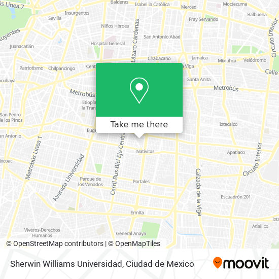 Mapa de Sherwin Williams Universidad