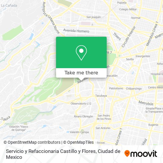 Mapa de Servicio y Refaccionaria  Castillo y Flores