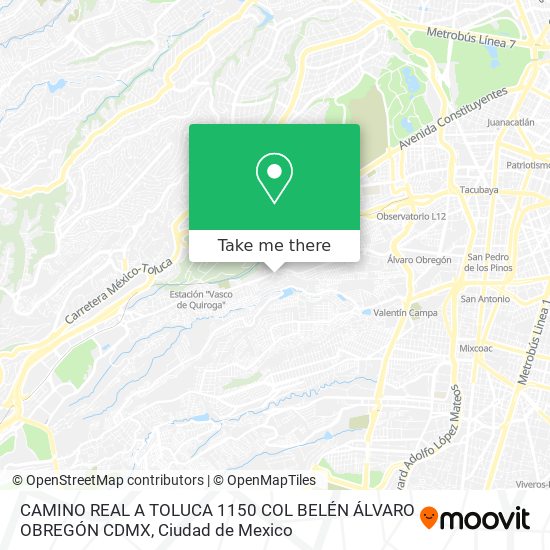 CAMINO REAL A TOLUCA 1150  COL  BELÉN  ÁLVARO OBREGÓN  CDMX map