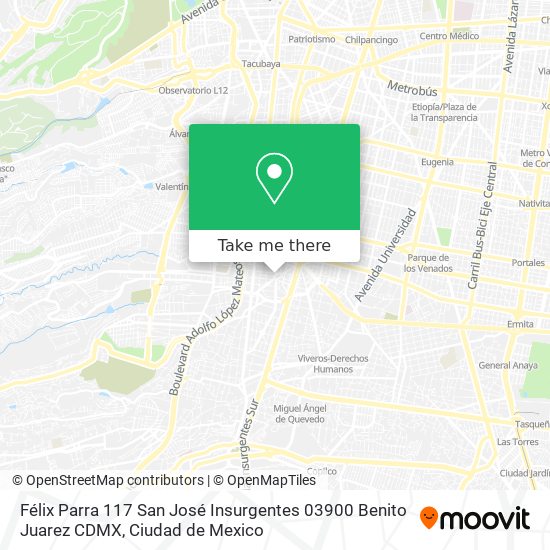 Félix Parra 117  San José Insurgentes  03900 Benito Juarez  CDMX map