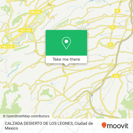 CALZADA DESIERTO DE LOS LEONES map